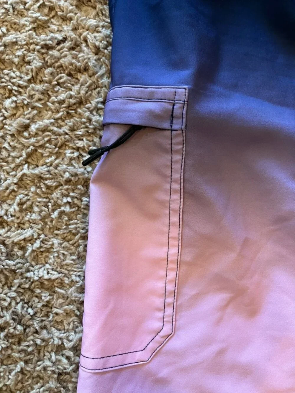 Mens 2XL Swim Trunks Bundle Tropical Palm Ombre Blue Pink Tie Waist Board Shorts